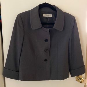 TAHARI ASL Women’s Petite Front Button Three Fourths Folded Sleeves Blazer